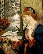 Marie Spartali Stillman Love s Messenger oil on canvas